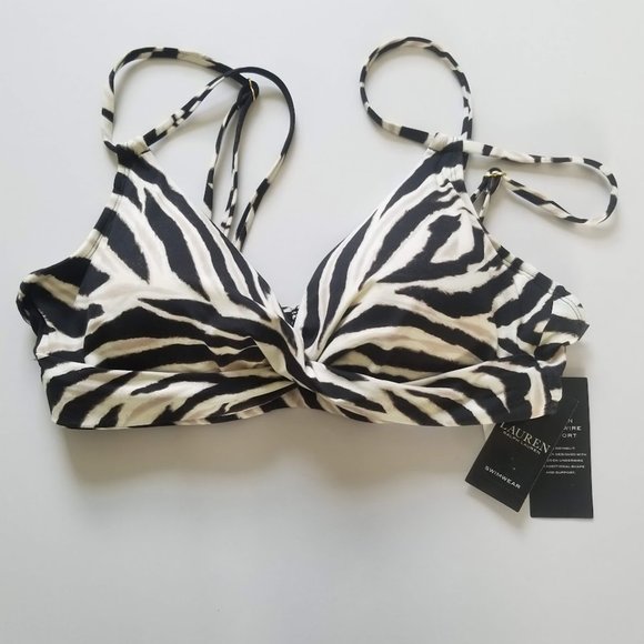 Lauren Ralph Lauren Double-Strap Twist Underwire Bikini Top - Zebra Print - Picture 4 of 9